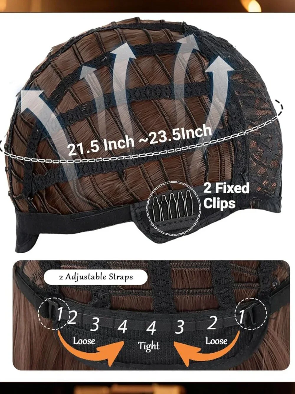 Curly Synthetic Wig (Brown)